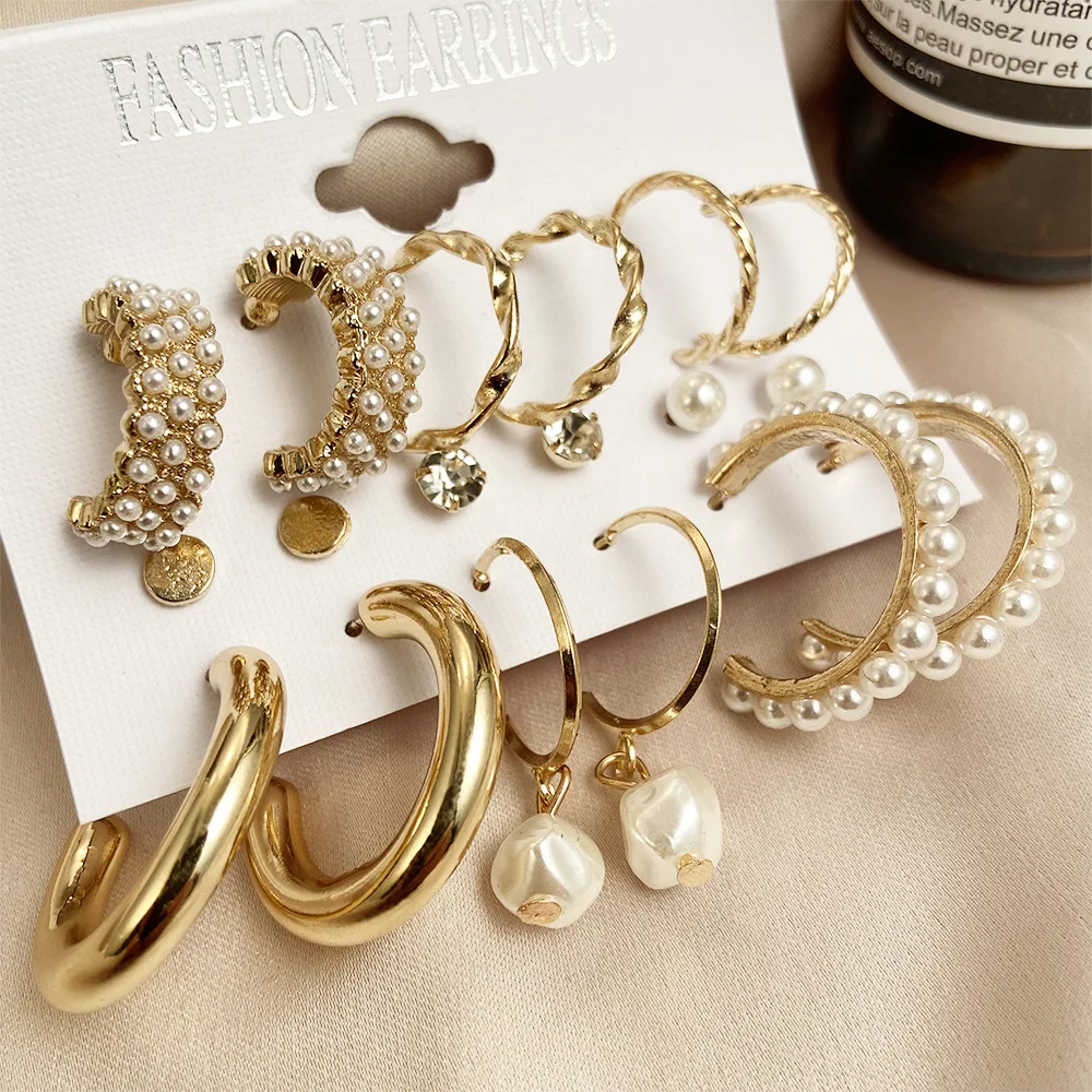 Trendy Exquisite Pearl Metal Earrings Set For Women Geometric Circle Dangle Drop Earrings Acrylic Set of Earrings Jewelry
Trendy Exquisite Pearl Metal Earrings Set For Women Geometric Circle Dangle Drop Earrings Acrylic Set of Earrings Jewelry