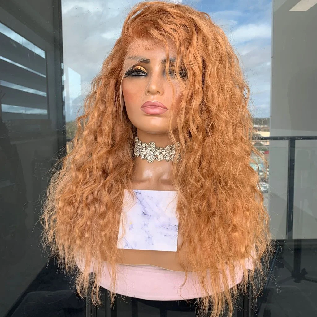 Orange Colored Blonde Curly Synthetic Hair Lace Front Wigs for White Women Glueless High Temperature Fiber Cosplay Wigs
Orange Colored Blonde Curly Synthetic Hair Lace Front Wigs for White Women Glueless High Temperature Fiber Cosplay Wigs