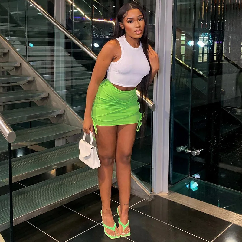 Wishyear 2022 Sexy Cross Lace Up Mini Skirts Womens Summer Fashion Green High Waist Pencil Skirt Club Outfits
Wishyear 2022 Sexy Cross Lace Up Mini Skirts Womens Summer Fashion Green High Waist Pencil Skirt Club Outfits