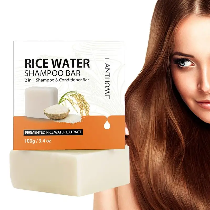 

Рисовый шампунь Bar 3,4 oz рисовая вода для роста волос против выпадения волос укрепляющий PH сбалансированное рисовое мыло для кондиционирования волос