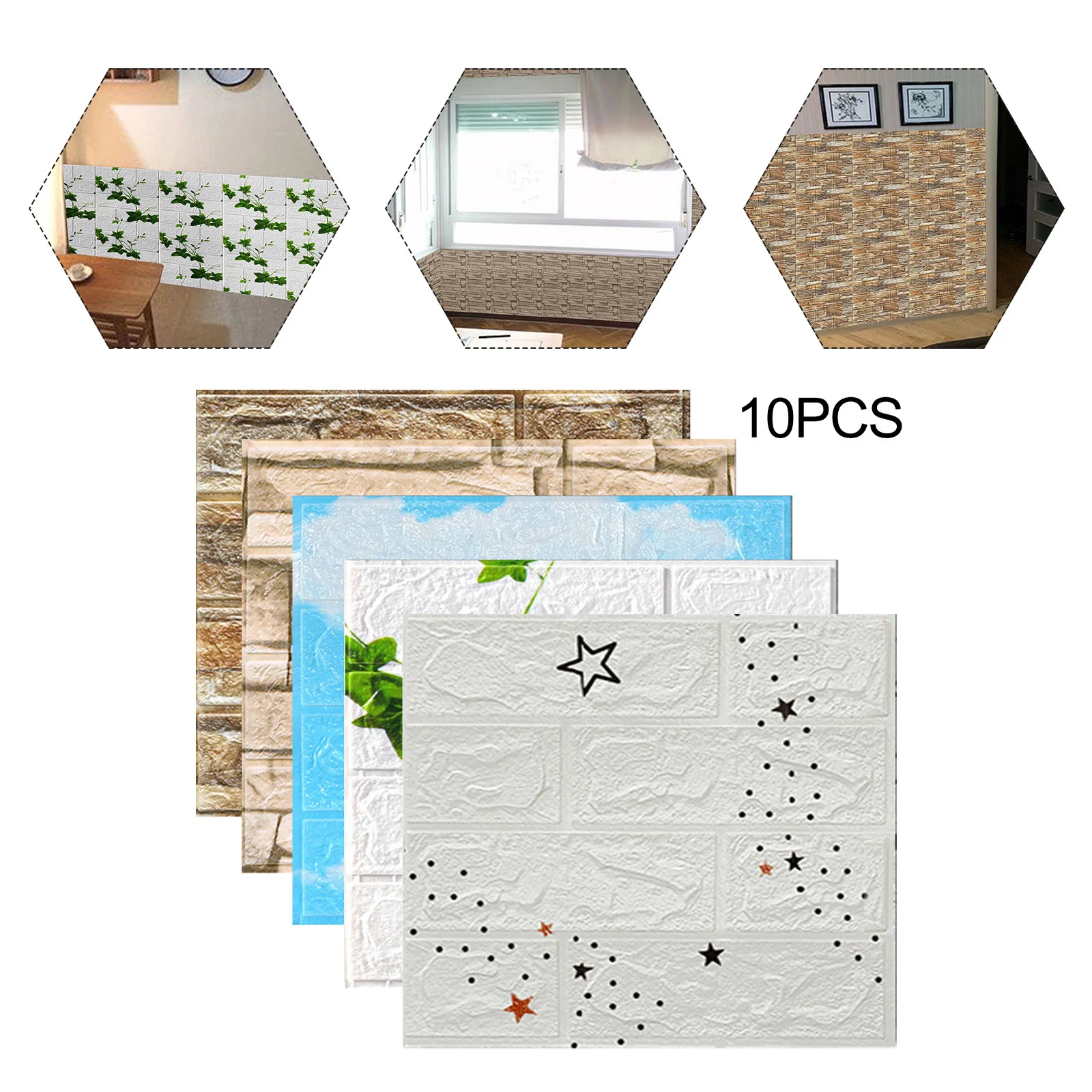 10PCS 3D Wall Sticker Brick Pattern Wallpaper For Living Room Christmas Decoration TV Wall Waterproof Self-Adhesive Panel
10PCS 3D Wall Sticker Brick Pattern Wallpaper For Living Room Christmas Decoration TV Wall Waterproof Self-Adhesive Panel