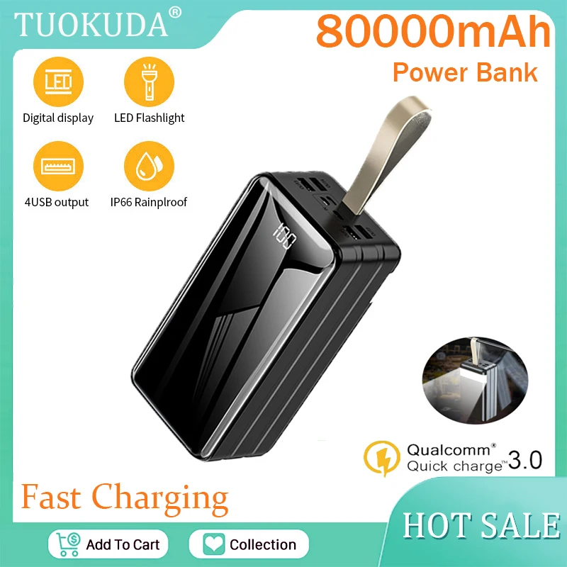 Внешний аккумулятор с 4usb-портами и светодиодной подсветкой, 80000 мАч
Внешний аккумулятор с 4usb-портами и светодиодной подсветкой, 80000 мАч