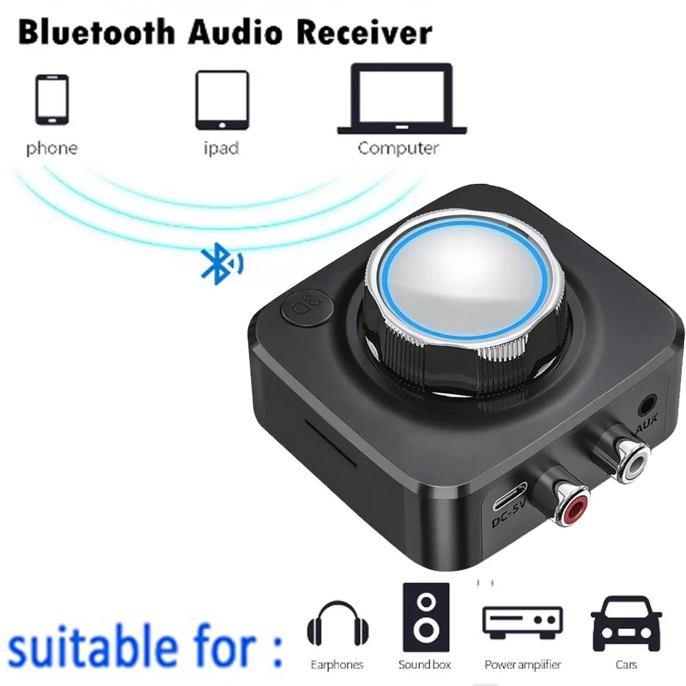 

For iPhone 14 12 11 13 Pro Max Bluetooth Receiver Receiver 5.0 Audio Adapter with Auxiliary 3.5mm RCA Cable Dual AUX Output