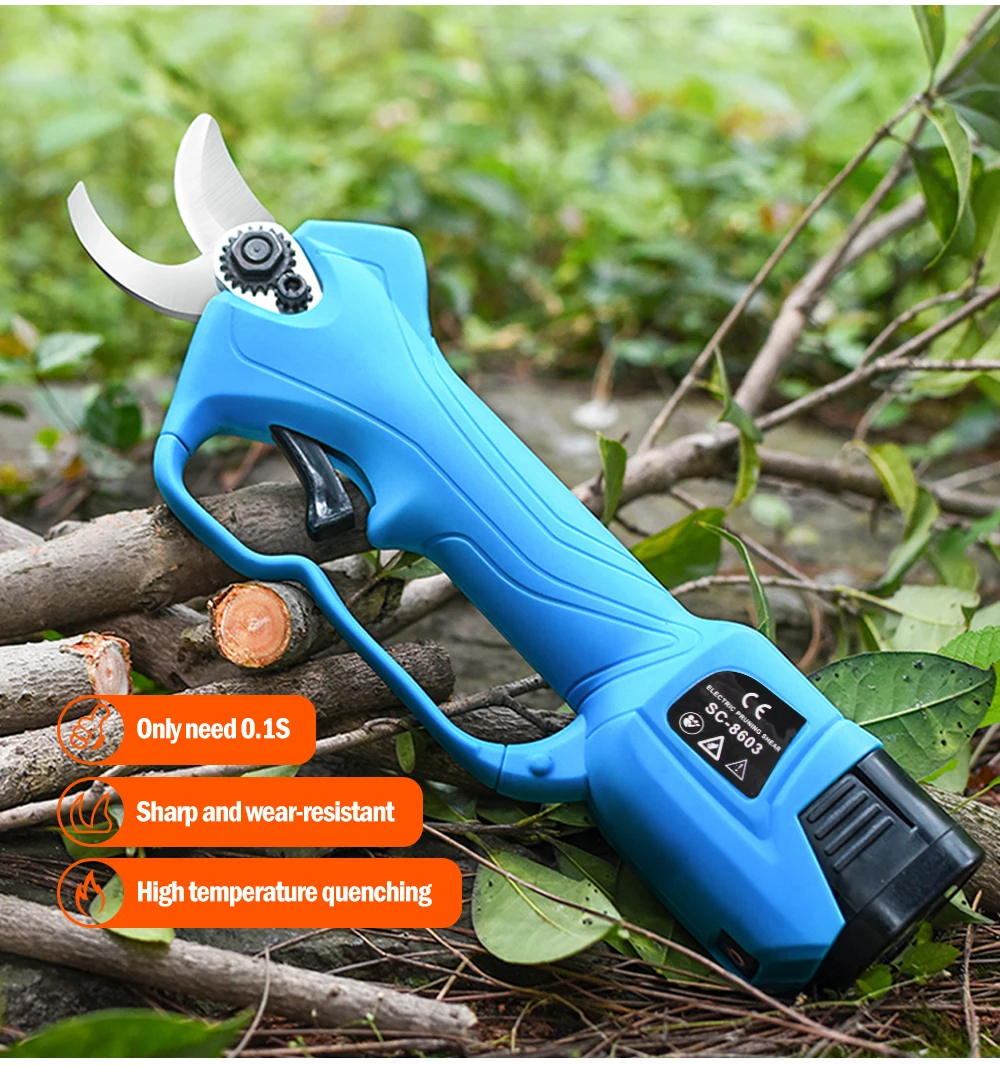 28mm Brushless Electric Pruner Shear Cordless Rechargeable Fruit Tree Bonsai Pruning Branches Tool For 16.8V Battery
28mm Brushless Electric Pruner Shear Cordless Rechargeable Fruit Tree Bonsai Pruning Branches Tool For 16.8V Battery