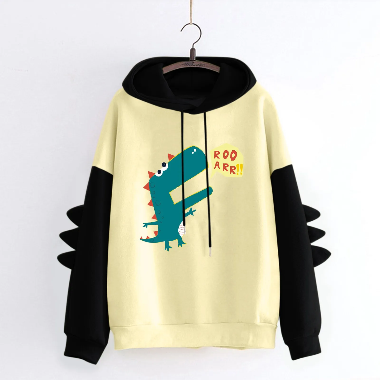 Ladies Fashion Hooded Long Sleeve Stitching Dinosaur Taste Printed Fleece Top Sweater Pullover Hoodie Fleece Zip
Ladies Fashion Hooded Long Sleeve Stitching Dinosaur Taste Printed Fleece Top Sweater Pullover Hoodie Fleece Zip