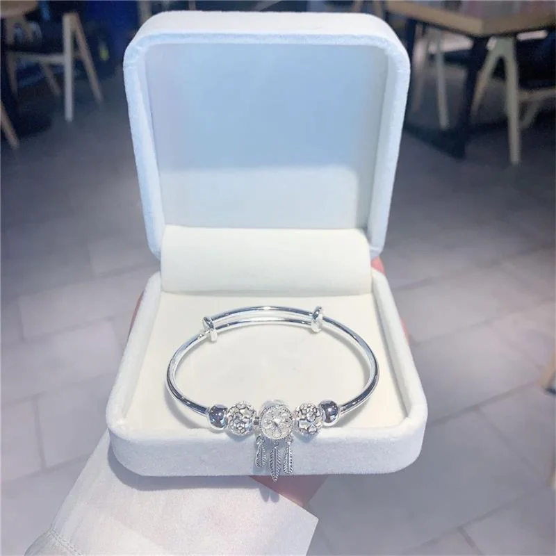 925 Sterling Silver Dreamcatcher Tassel Feather Lucky Bead Bracelet Bangle For Women Fashion Original Party Wedding Jewelry Gift
925 Sterling Silver Dreamcatcher Tassel Feather Lucky Bead Bracelet Bangle For Women Fashion Original Party Wedding Jewelry Gift