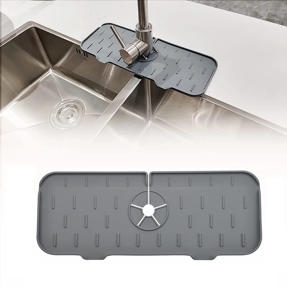 Silicone Faucet Splash Catcher Faucet Absorbent Mat Draining Pad Behind Faucet Sink Water Splash Guard for Kitchen Bathroom
Silicone Faucet Splash Catcher Faucet Absorbent Mat Draining Pad Behind Faucet Sink Water Splash Guard for Kitchen Bathroom
