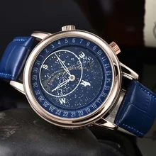 Top Original Moon Phase Watches for Men Automatic Gypsophila Sky Dial Self Winding Mechanical Watch Sports Waterproof AAA Clock