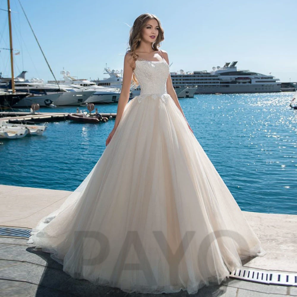 Elegant Wedding Dress Luxury Spaghetti Straps Crystal Exquisite Appliques Lace Up Princess Mopping Robe De Mariee For Women
Elegant Wedding Dress Luxury Spaghetti Straps Crystal Exquisite Appliques Lace Up Princess Mopping Robe De Mariee For Women