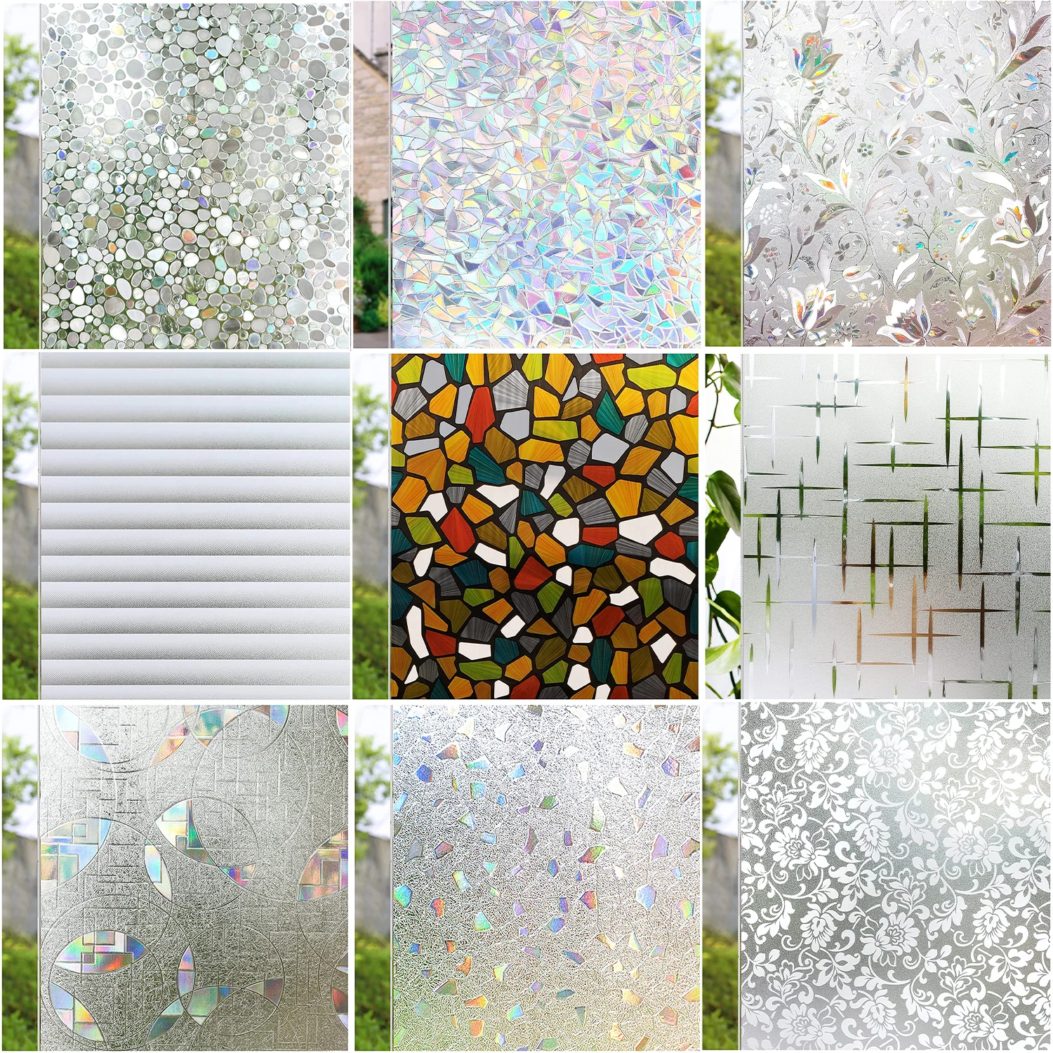 Mul-styles Decorative Window Film Anti Look Static Cling Window Stickers Vinyl for Glass Stained Glass Film Self Adhesive Film 
Mul-styles Decorative Window Film Anti Look Static Cling Window Stickers Vinyl for Glass Stained Glass Film Self Adhesive Film