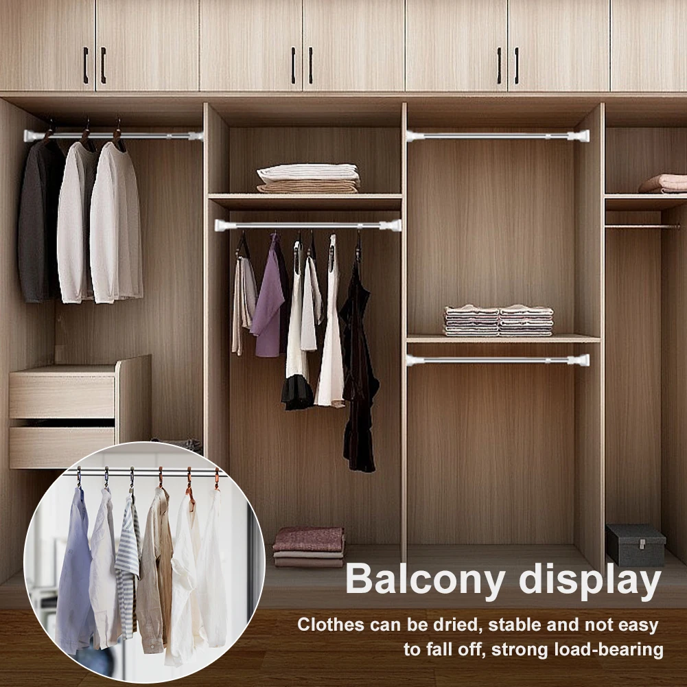 Adjustable Telescopic Clothing Rod Multi Purpose Punch-free Shower Curtain Rods Extendable Stainless Steel Simple Support Rod
Adjustable Telescopic Clothing Rod Multi Purpose Punch-free Shower Curtain Rods Extendable Stainless Steel Simple Support Rod
