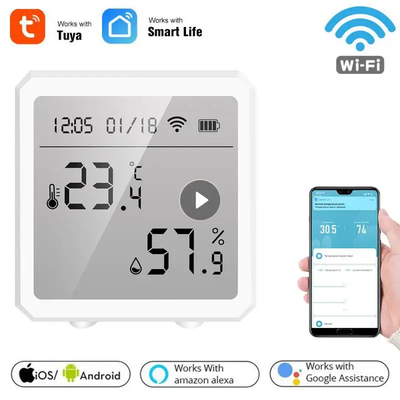 Tuya WIFI Temperature Humidity Sensor Indoor Hygrometer Thermometer Detector Smart Life Remote Control Support Alexa Google Home
Tuya WIFI Temperature Humidity Sensor Indoor Hygrometer Thermometer Detector Smart Life Remote Control Support Alexa Google Home