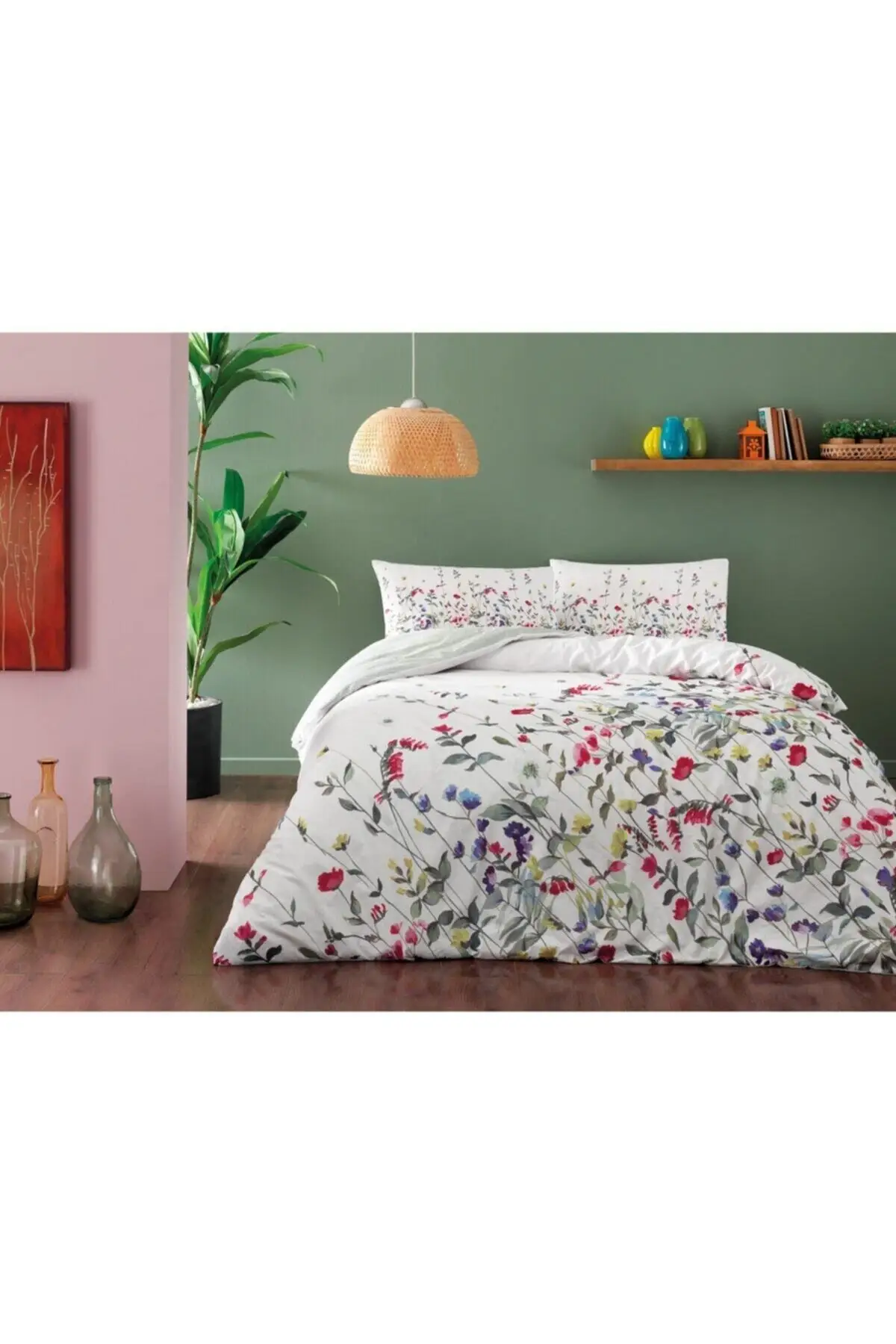 

New Season Double Duvet Cover Set-Cherry Green Cotton 200x220 No Tires Pike & Pike Bedroom Textile Home &