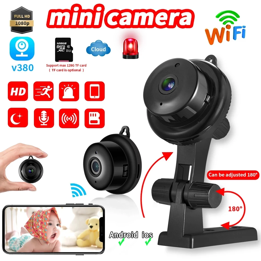 Smart Home Wifi Mini Camera Indoor Security Camera IP CCTV Surveillance Motion Detection Two Way Audio Baby Monitor With Bracket
Smart Home Wifi Mini Camera Indoor Security Camera IP CCTV Surveillance Motion Detection Two Way Audio Baby Monitor With Bracket