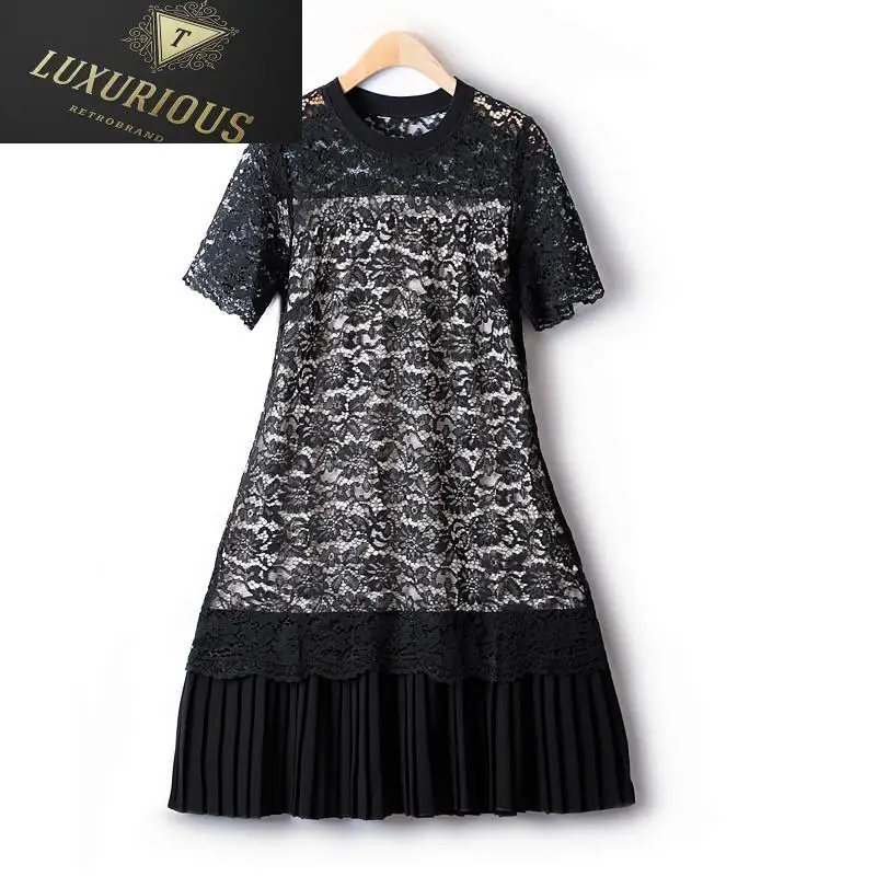 Summer Dresses Woman 2024 New European Retro O Neck Crochet Water Soluble Lace Hem Pinch Pleated Short-sleeved Party 4XL 
Summer Dresses Woman 2024 New European Retro O Neck Crochet Water Soluble Lace Hem Pinch Pleated Short-sleeved Party 4XL