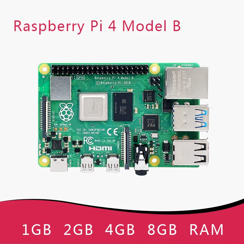 Official Original Raspberry Pi 4 Model B 4b Dev Board 1GB 2GB 4GB 8GB RAM 4 Core CPU 1.5Ghz Speeder Than Pi 3B+
Official Original Raspberry Pi 4 Model B 4b Dev Board 1GB 2GB 4GB 8GB RAM 4 Core CPU 1.5Ghz Speeder Than Pi 3B+