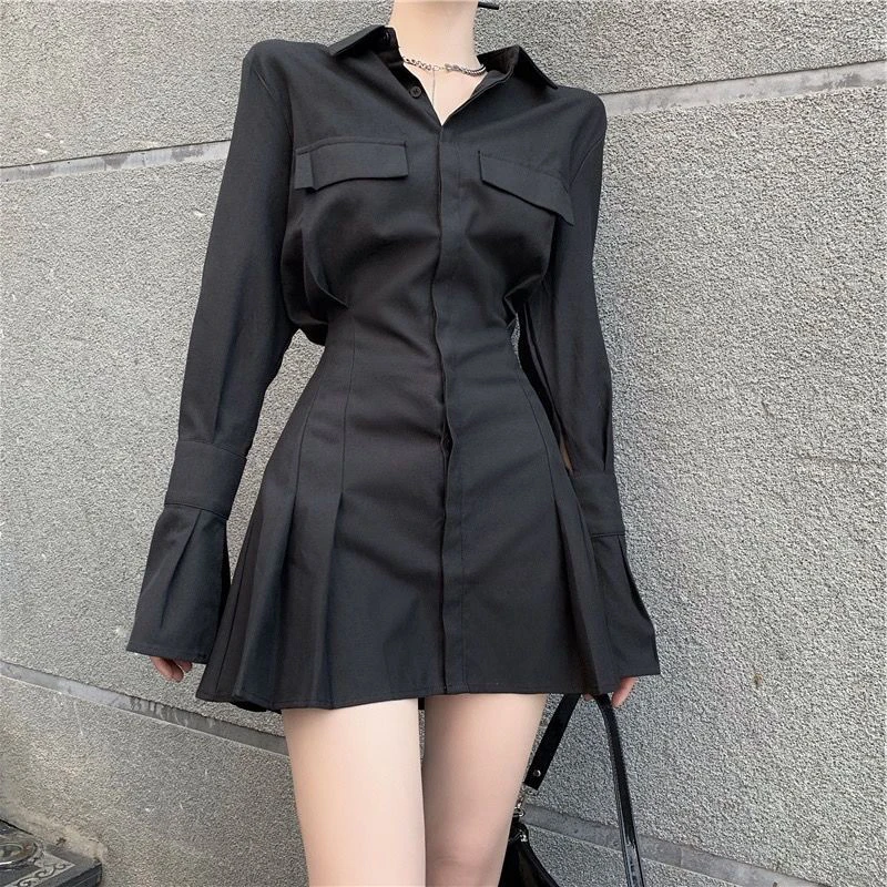 Gidyq Women Black Shirt Dress Female Elegant Vintage Long Sleeve Mini Dresses Gothic Streetwear Casual Sexy High Waist Dress
Gidyq Women Black Shirt Dress Female Elegant Vintage Long Sleeve Mini Dresses Gothic Streetwear Casual Sexy High Waist Dress