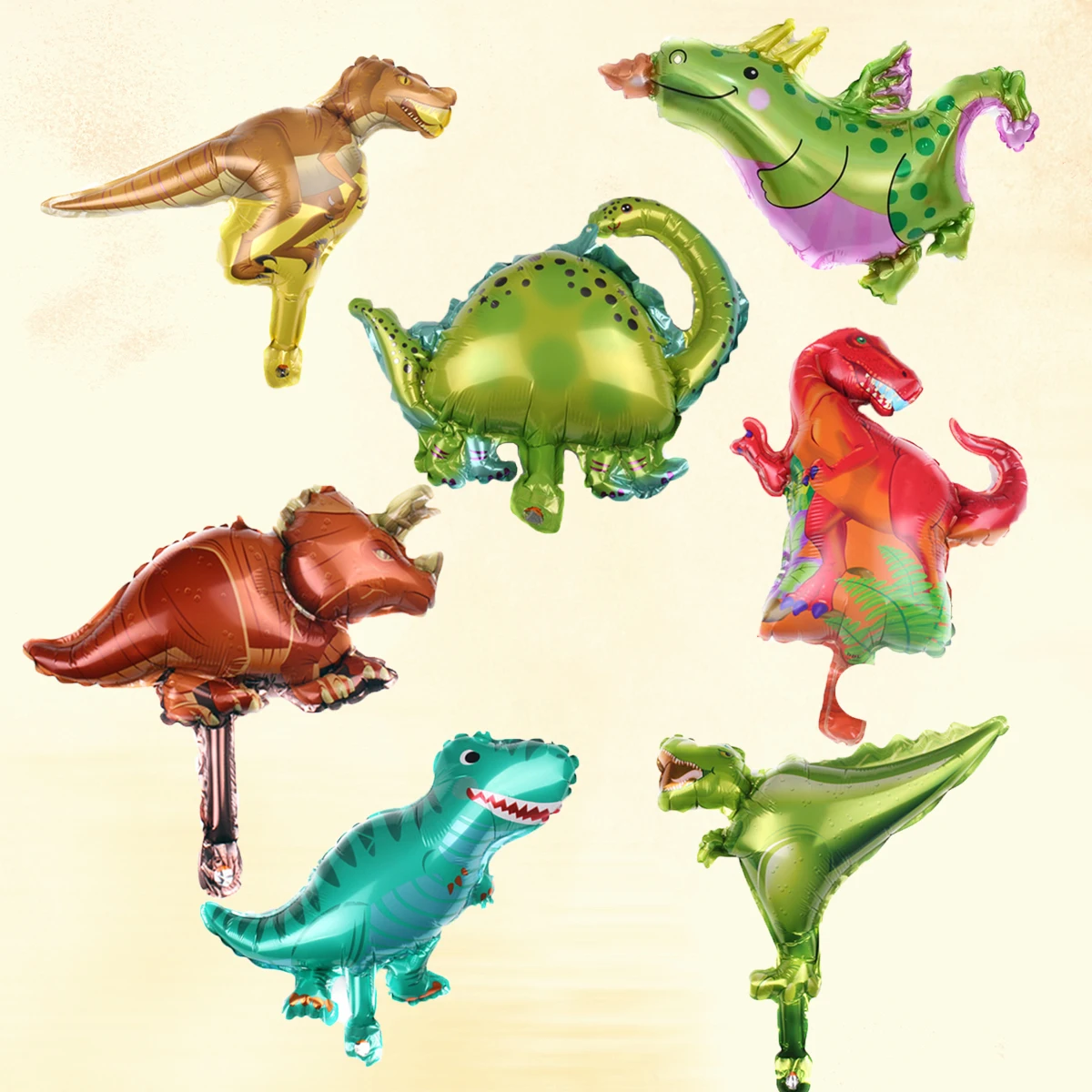 

7 шт./компл. мини динозавр фольги шары мальчик динозавр воздушный шар Юрского периода тема украшения для вечеринки, дня рождения детей подар...