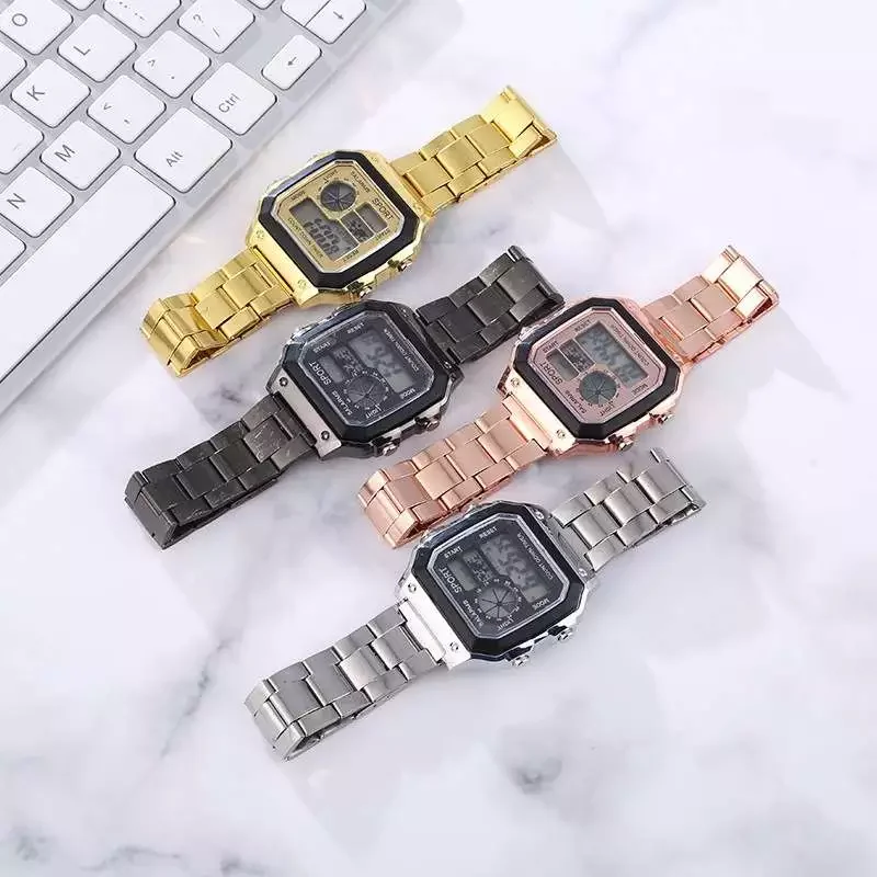 Cold Light Watch Stainless Steel Digital Watch Alarm Clock World Time Watches Fashion Men Watches Life Waterproof LCD Colorful
Cold Light Watch Stainless Steel Digital Watch Alarm Clock World Time Watches Fashion Men Watches Life Waterproof LCD Colorful