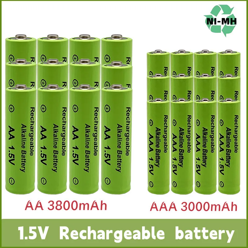 1.5V AA + AAA NI MH Rechargeable AA Battery AAA Alkaline 3800-3000mah for Torch Toys Clock MP3 Player Replace Ni-Mh Battery
1.5V AA + AAA NI MH Rechargeable AA Battery AAA Alkaline 3800-3000mah for Torch Toys Clock MP3 Player Replace Ni-Mh Battery