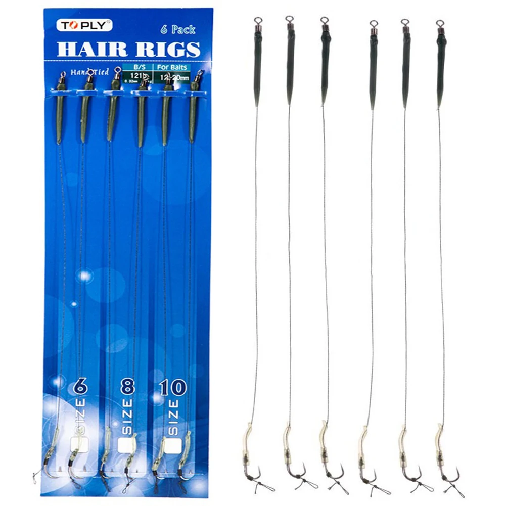 6Pcs Leader Carp Fishing Hooks Hair Rigs With Line 6# 8# 10# Bait Tied Feeder Group Carp Hook Accessories Fishing Tools
6Pcs Leader Carp Fishing Hooks Hair Rigs With Line 6# 8# 10# Bait Tied Feeder Group Carp Hook Accessories Fishing Tools