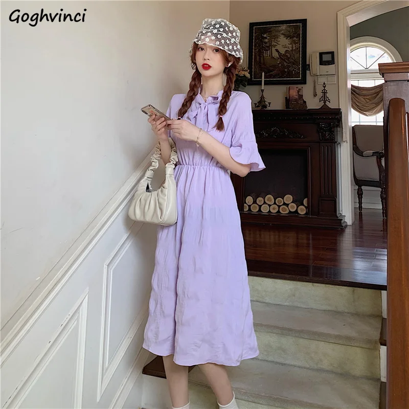 Flare Sleeve Dresses Women Платье Женское Elegant Sweet Lovely All-match Simple New Design V-neck Bow Solid Summer Cozy Hot Sale
Flare Sleeve Dresses Women Платье Женское Elegant Sweet Lovely All-match Simple New Design V-neck Bow Solid Summer Cozy Hot Sale