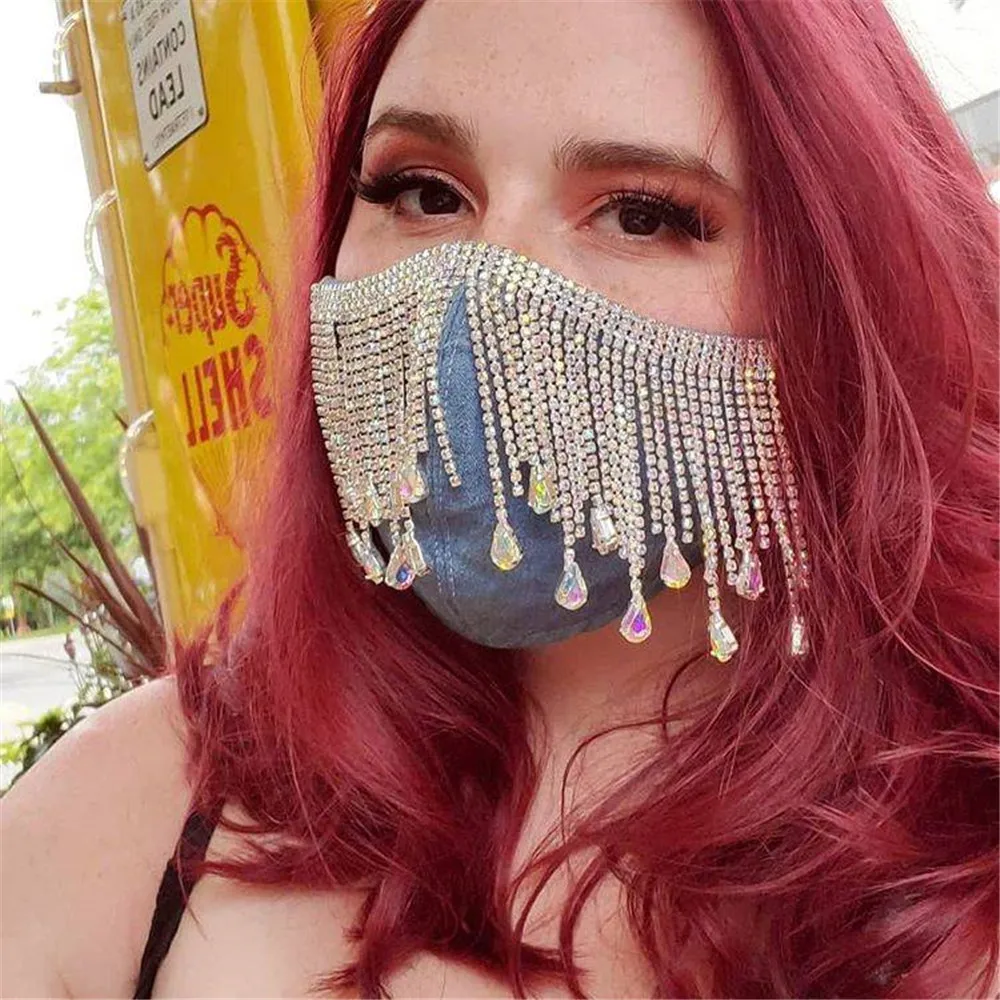 Nightclub Fashion Sexy Shiny Rhinestone Tassel Mask Decoration Face Accessories Cover Face Jewelry for Women Wedding Decoration
Nightclub Fashion Sexy Shiny Rhinestone Tassel Mask Decoration Face Accessories Cover Face Jewelry for Women Wedding Decoration