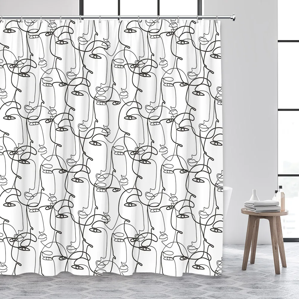 Line Face Shower Curtain Abstract Creative White Bathroom Curtain Modern Simple Home Decor Polyester Fabric Cloth Hanging Wall
Line Face Shower Curtain Abstract Creative White Bathroom Curtain Modern Simple Home Decor Polyester Fabric Cloth Hanging Wall