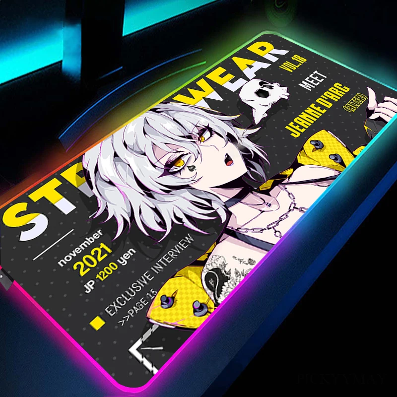 Punk Girl RGB Gaming Mousepads Desk Pad Keyboard Mat LED Gamer Mousepad XXL Mouse Pads Luminous Mouse Mats Design
Punk Girl RGB Gaming Mousepads Desk Pad Keyboard Mat LED Gamer Mousepad XXL Mouse Pads Luminous Mouse Mats Design