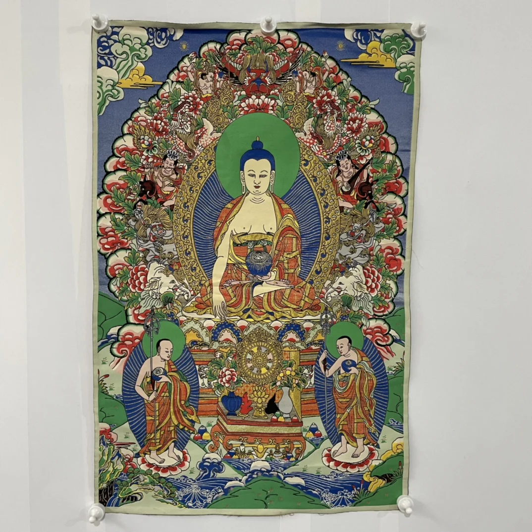 35" Thangka embroidery Tibetan Buddhism silk brocade high definition Shakyamuni Medicine Buddha thangka hanging screen worship
35" Thangka embroidery Tibetan Buddhism silk brocade high definition Shakyamuni Medicine Buddha thangka hanging screen worship