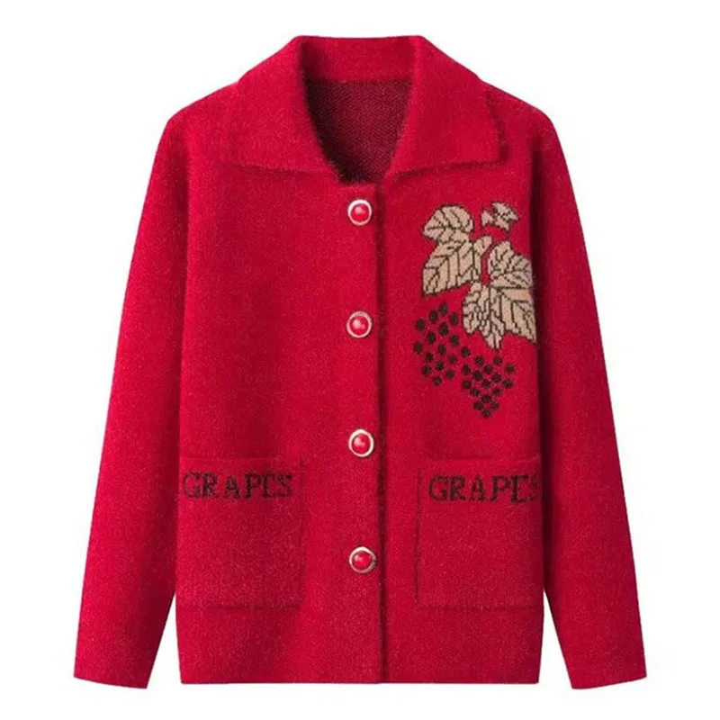 Middle-Aged Elderly Women's Sweaters Cardigan Coat Fashion Knitted Lapel Sweater Single-Breasted Spring Autumn Winter Jacket 202
Middle-Aged Elderly Women's Sweaters Cardigan Coat Fashion Knitted Lapel Sweater Single-Breasted Spring Autumn Winter Jacket 202
