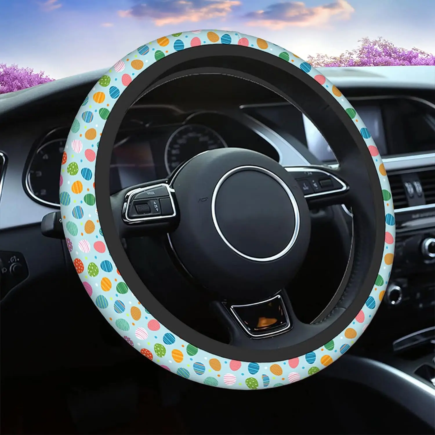 Easter Eggs Steering Wheel Cover Colorful Easter Eggs Auto Car Steering Wheel Case for Men Universal 15 Inch Wheel Cover
Easter Eggs Steering Wheel Cover Colorful Easter Eggs Auto Car Steering Wheel Case for Men Universal 15 Inch Wheel Cover