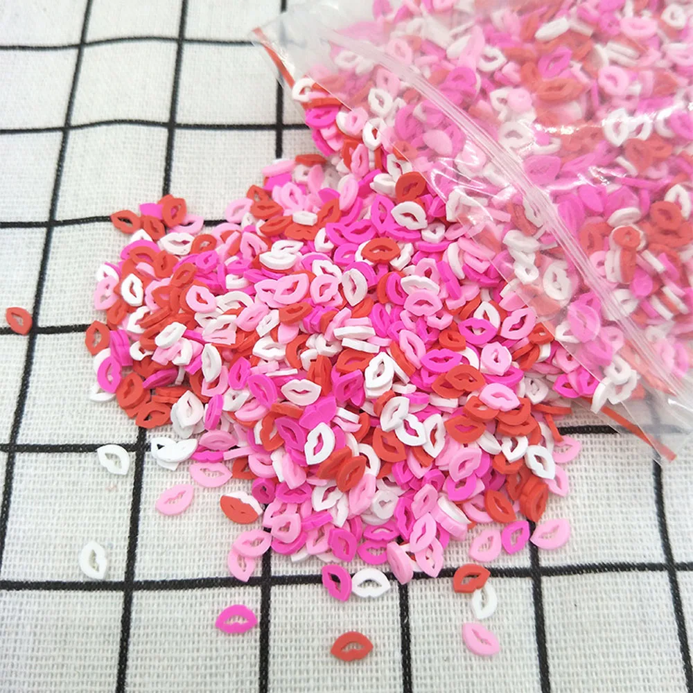 10g/Bag Lips Polymer Clay Nail Slime Slices Valentine's Day Colorful Pink/Red 5mm DIY Sweet Soft Clay Charms Nail Art Decoration
10g/Bag Lips Polymer Clay Nail Slime Slices Valentine's Day Colorful Pink/Red 5mm DIY Sweet Soft Clay Charms Nail Art Decoration