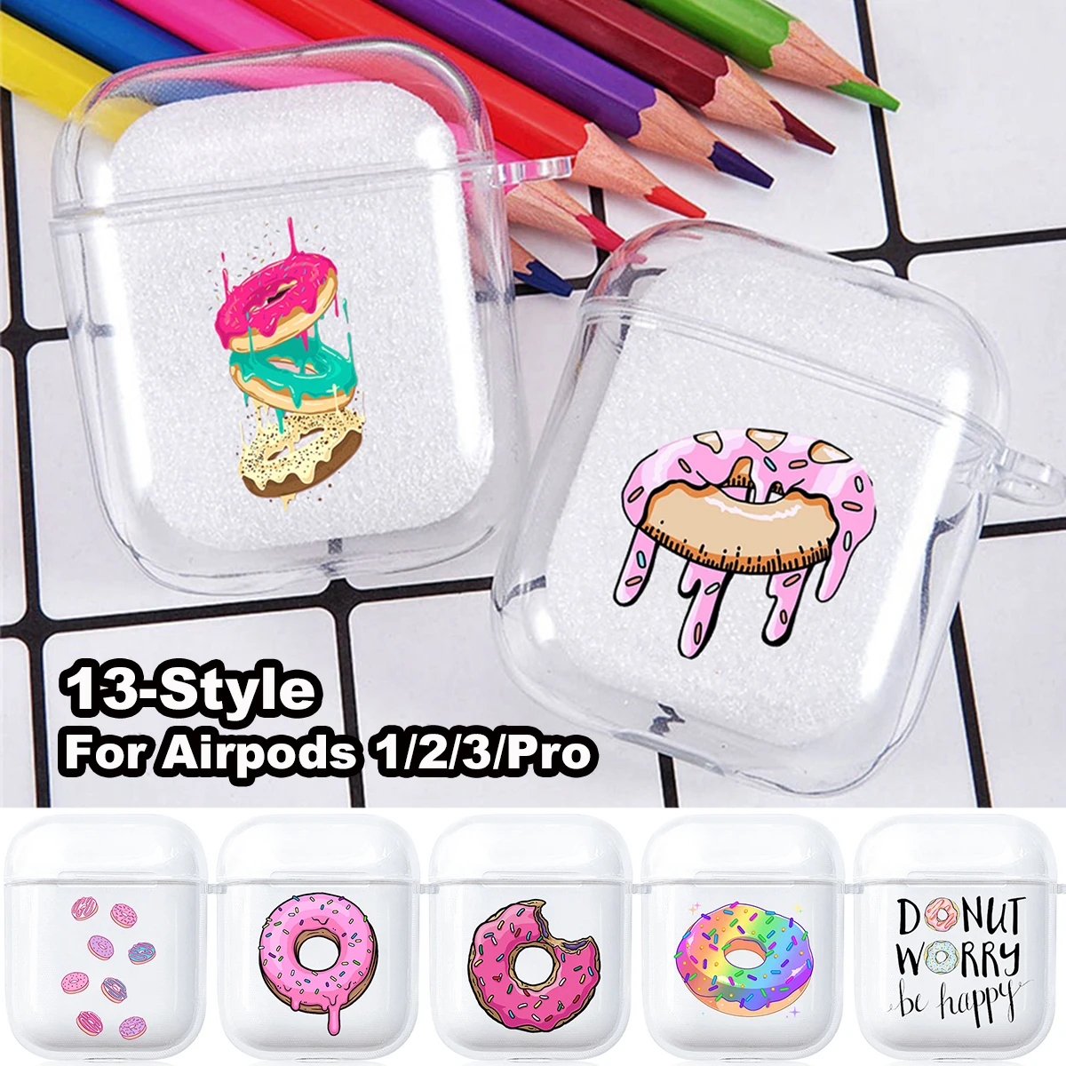 Cute Cartoon Donut Airpods Case Headphones Cover Cool Airpod Cases Air Apple Pro 3 2 Pods Earphone Box Coque
Cute Cartoon Donut Airpods Case Headphones Cover Cool Airpod Cases Air Apple Pro 3 2 Pods Earphone Box Coque
