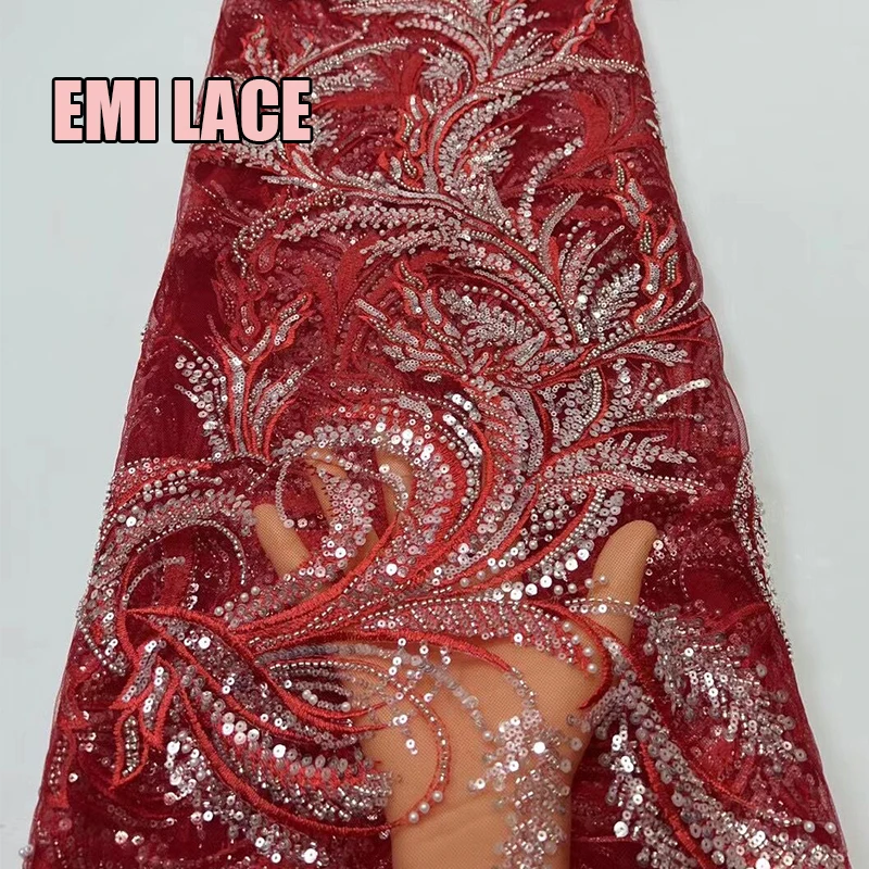 Luxury High Quality African Embroidery Groom Lace Fabric Nigerian Sequins Party Good Red 2022 Lace Fabric For Wedding Party
Luxury High Quality African Embroidery Groom Lace Fabric Nigerian Sequins Party Good Red 2022 Lace Fabric For Wedding Party