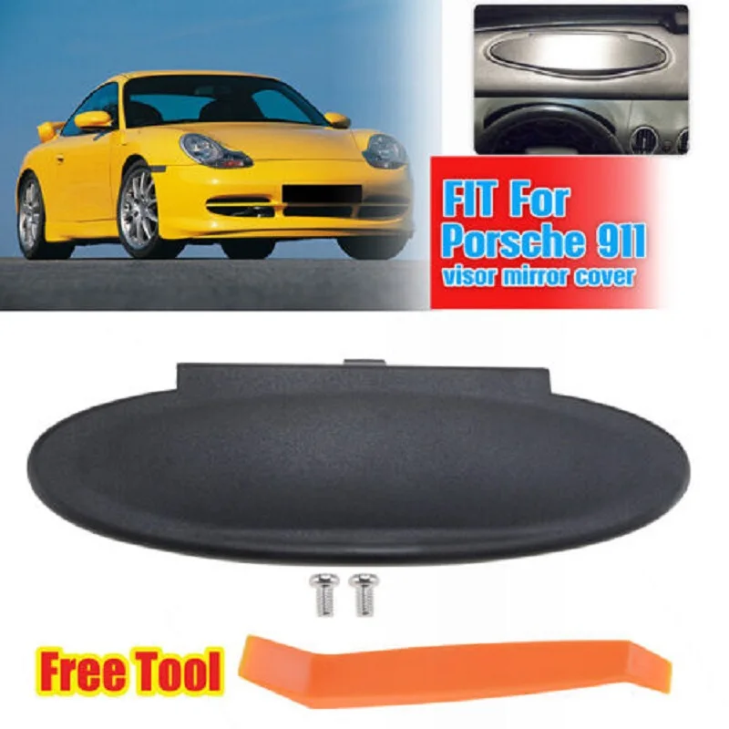 

Black Sun Visor Vanity Mirror Cover Replacement Parts Fit For Porsche Boxster Cayman 986 987 911(996/997)