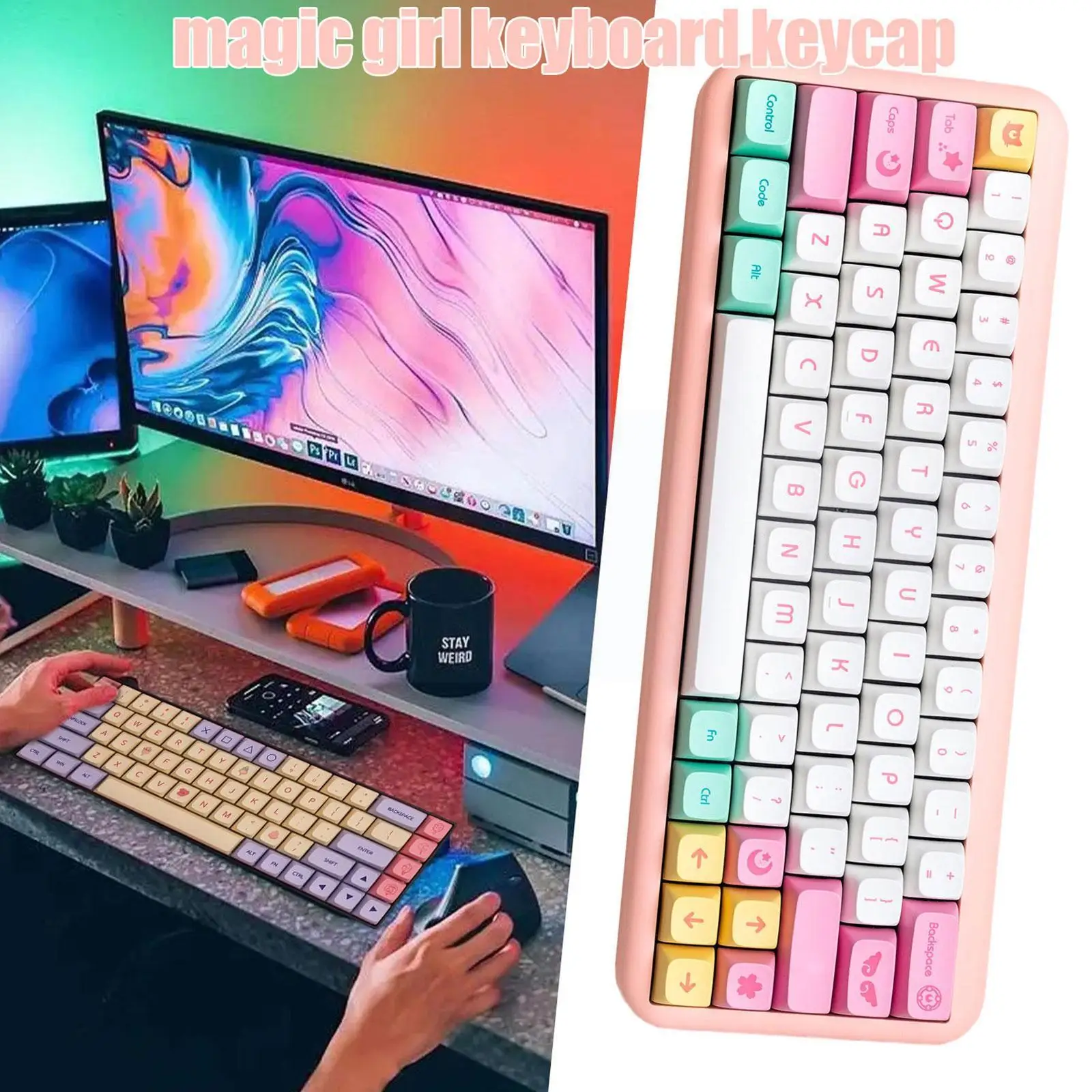 143Keys Cute Magical Girl Japanese Style Keycaps XDA Profile PBT Dye Sublimation Keycaps For Mechanical Keyboard Q5O7
143Keys Cute Magical Girl Japanese Style Keycaps XDA Profile PBT Dye Sublimation Keycaps For Mechanical Keyboard Q5O7