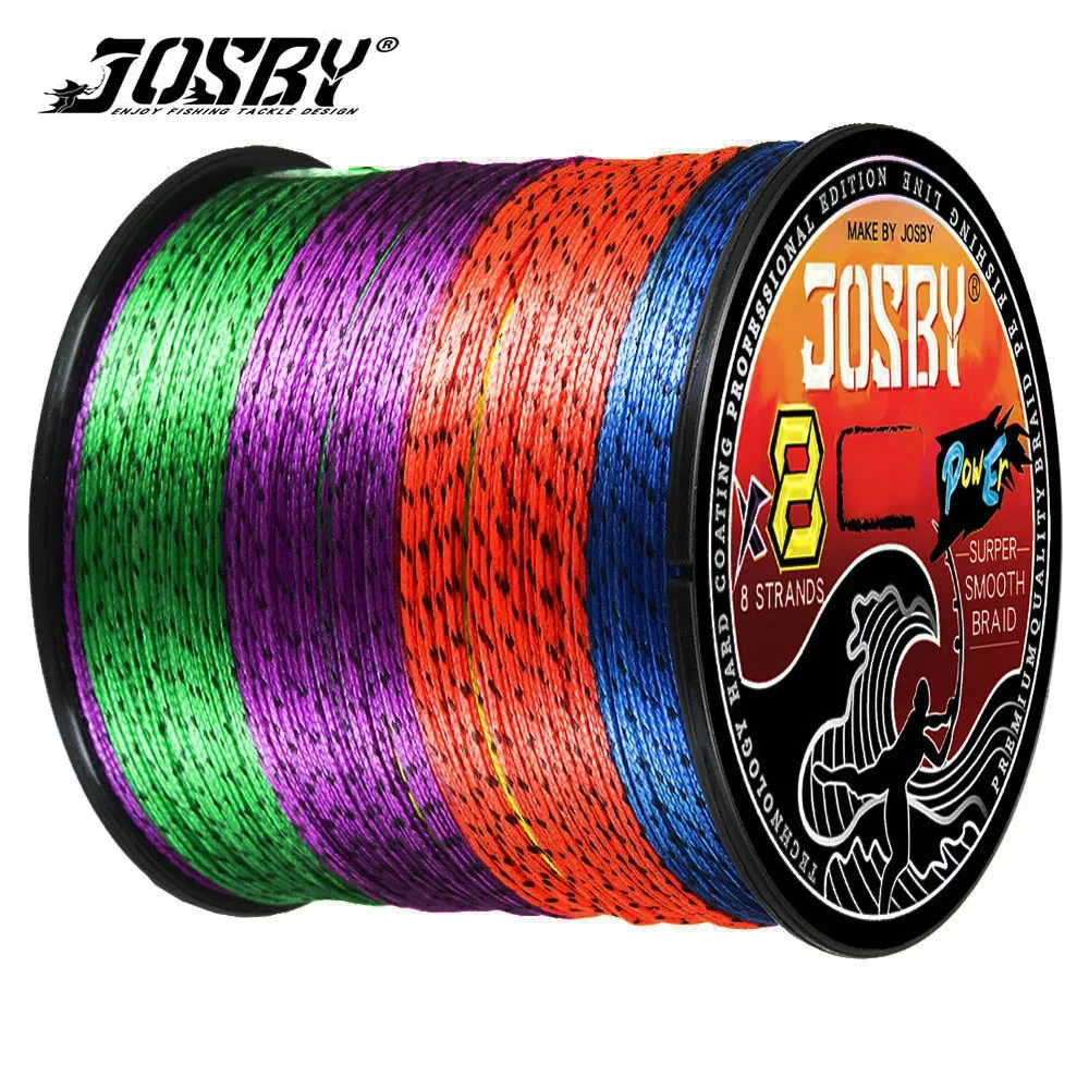 

JOSBY 500M 300M 100M Multicolour PE Braided Wire 8 Strands Multifilament Japanese Speckled Carp Strong Smooth 8X Fishing Line