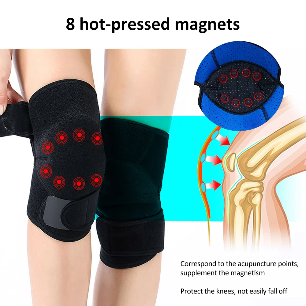 

1Pair Self Heating Knee Pad Tourmaline Magnetic Therapy Knee Support Brace for Arthritis Pain Knee Massage Knee Pads Health Care