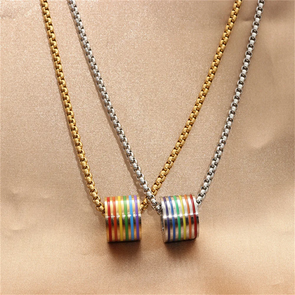Titanium Steel Round Rainbow Lesbian Gay Pride Pendant Necklace Jewelry Gift LGBT Accessories
Titanium Steel Round Rainbow Lesbian Gay Pride Pendant Necklace Jewelry Gift LGBT Accessories