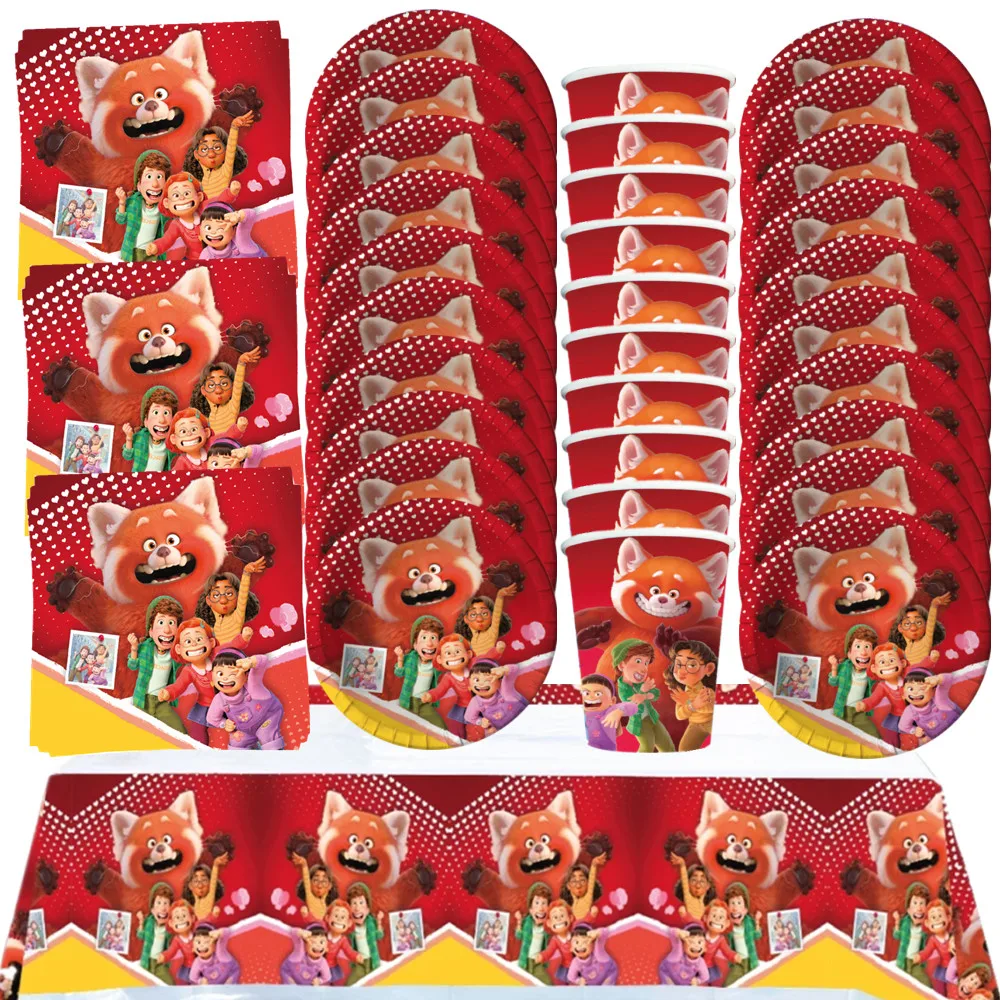 Disney Turning Red Disposable Tableware Set Paper Cups Plates Napkins Tablecloth Cartoon Baby Shower Party Decorations Supplies
Disney Turning Red Disposable Tableware Set Paper Cups Plates Napkins Tablecloth Cartoon Baby Shower Party Decorations Supplies