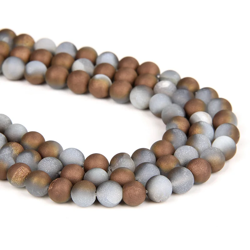 Bronze Color Metallic Coated Beads Natural Matte Agates Loose Round Beads for Jewelry Making DIY Bracelet Necklace Earring
Bronze Color Metallic Coated Beads Natural Matte Agates Loose Round Beads for Jewelry Making DIY Bracelet Necklace Earring
