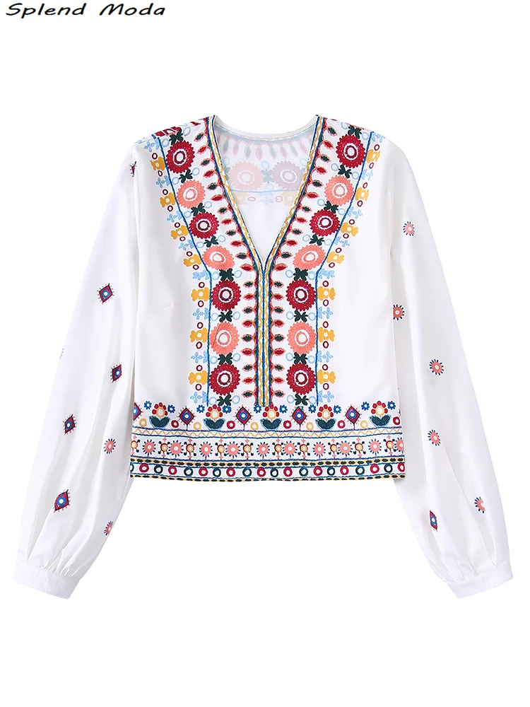 Женская винтажная блузка с цветочным принтом, V-образным вырезом и длинным рукавом
Женская винтажная блузка с цветочным принтом, V-образным вырезом и длинным рукавом