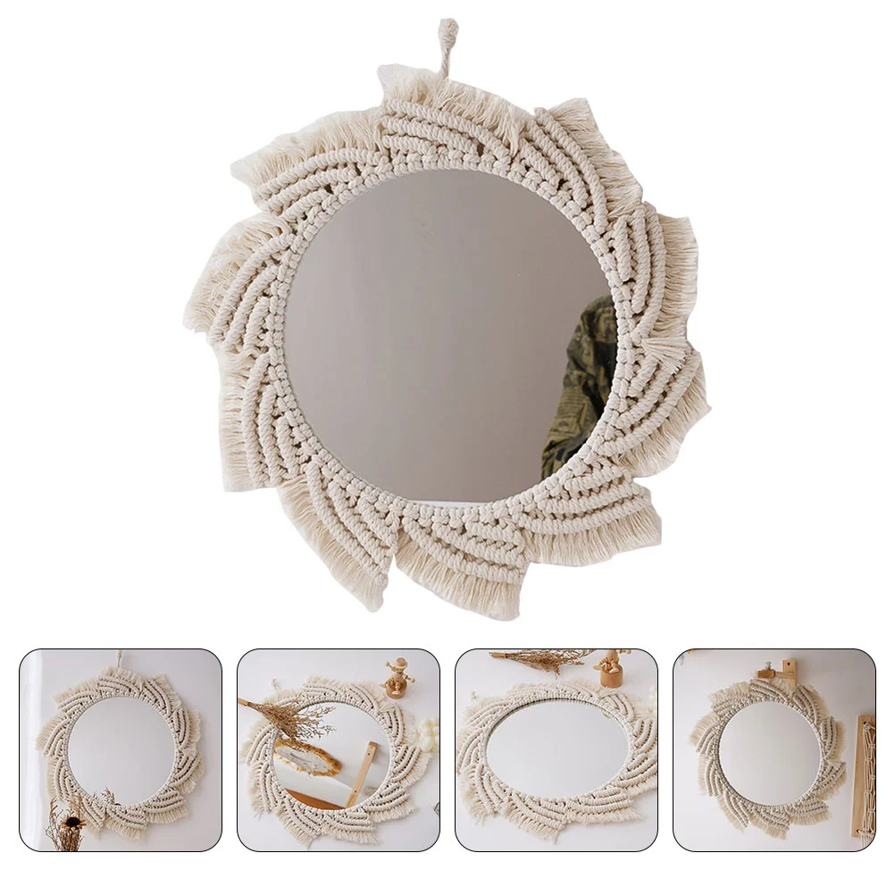 Mirror Wall Decor Hanging Macrame Woven Mirrors Makeup Decorative Mounted Round Bedroom Weaving Decoration Farmhouse Delicate
Mirror Wall Decor Hanging Macrame Woven Mirrors Makeup Decorative Mounted Round Bedroom Weaving Decoration Farmhouse Delicate