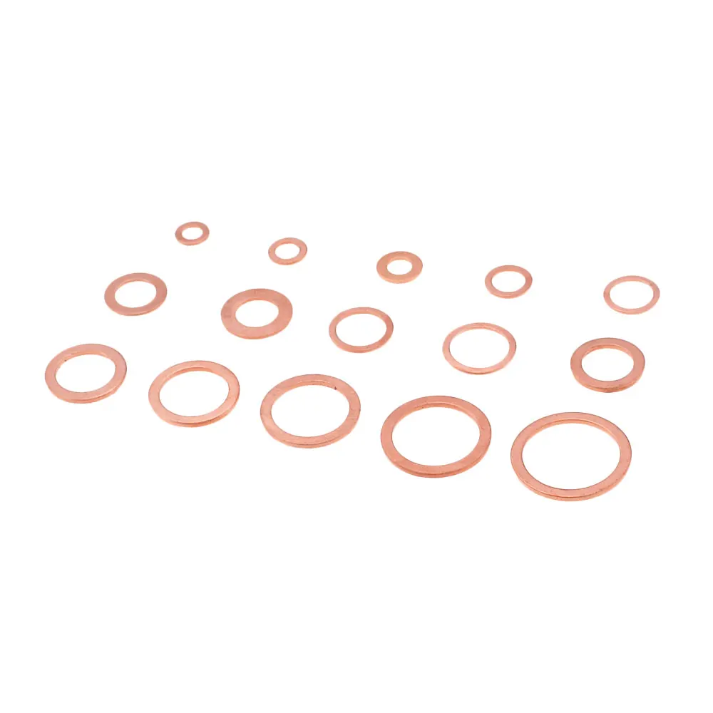 150PCS M5 M6 M8 M10 M12 M14 M16 Copper Washer Gasket Nut and Bolt Set Flat Ring Seal Assortment Kit for Sump Plugs Water
150PCS M5 M6 M8 M10 M12 M14 M16 Copper Washer Gasket Nut and Bolt Set Flat Ring Seal Assortment Kit for Sump Plugs Water