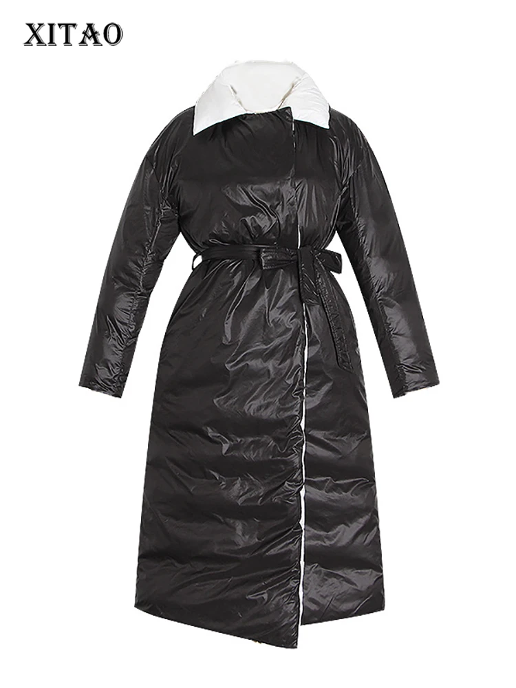 XITAO, повседневные бандажные парки, свободные, для женщин, контрастный воротник, отложной воротник, для женщин, зима, простота, новинка, теплое... 
XITAO, повседневные бандажные парки, свободные, для женщин, контрастный воротник, отложной воротник, для женщин, зима, простота, новинка, теплое...