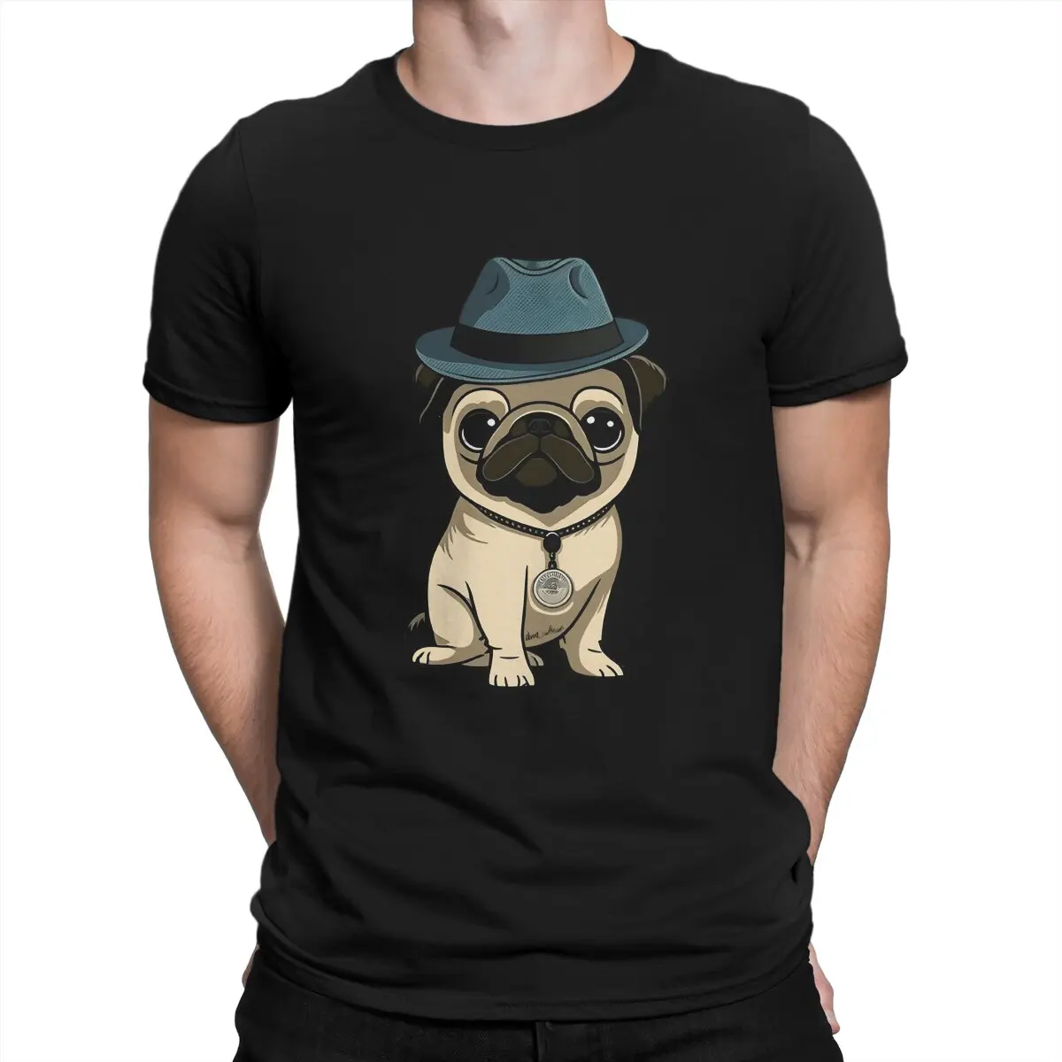 Vintage Pug In Fedora T-Shirt Men Crewneck T Shirts Capt Blackbone the Pugrate Short Sleeve Tees Summer Clothes
Vintage Pug In Fedora T-Shirt Men Crewneck T Shirts Capt Blackbone the Pugrate Short Sleeve Tees Summer Clothes