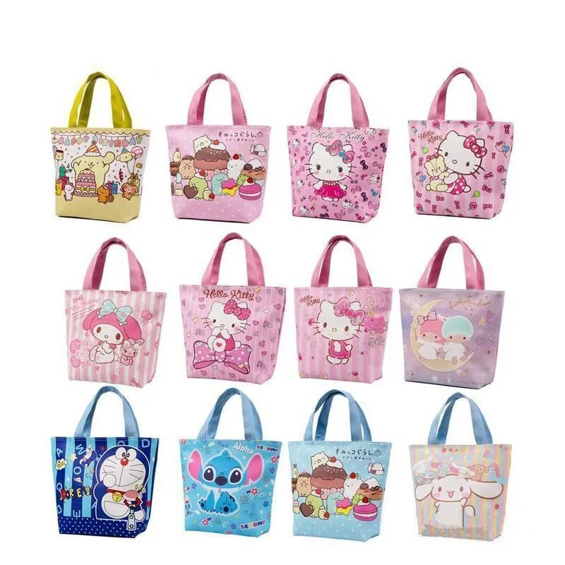 Sanrio Handbag kawaii kuromi Mymelody Cinnamoroll HelloKittys Lunch Bag Cartoon Water Proof Eco-friendly Shopping Bag for Gift
Sanrio Handbag kawaii kuromi Mymelody Cinnamoroll HelloKittys Lunch Bag Cartoon Water Proof Eco-friendly Shopping Bag for Gift