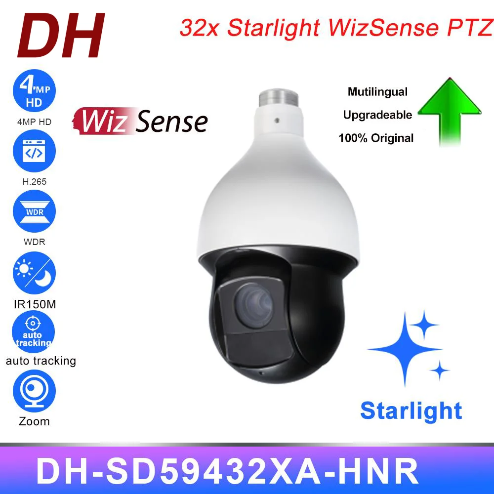 Сетевая PTZ-камера DH 4MP 32x, DH-SD59432XA-HNR Starlight WizSense, автоматическое отслеживание, Защита периметра IR150M WDR SMD PTZ IPC
Сетевая PTZ-камера DH 4MP 32x, DH-SD59432XA-HNR Starlight WizSense, автоматическое отслеживание, Защита периметра IR150M WDR SMD PTZ IPC