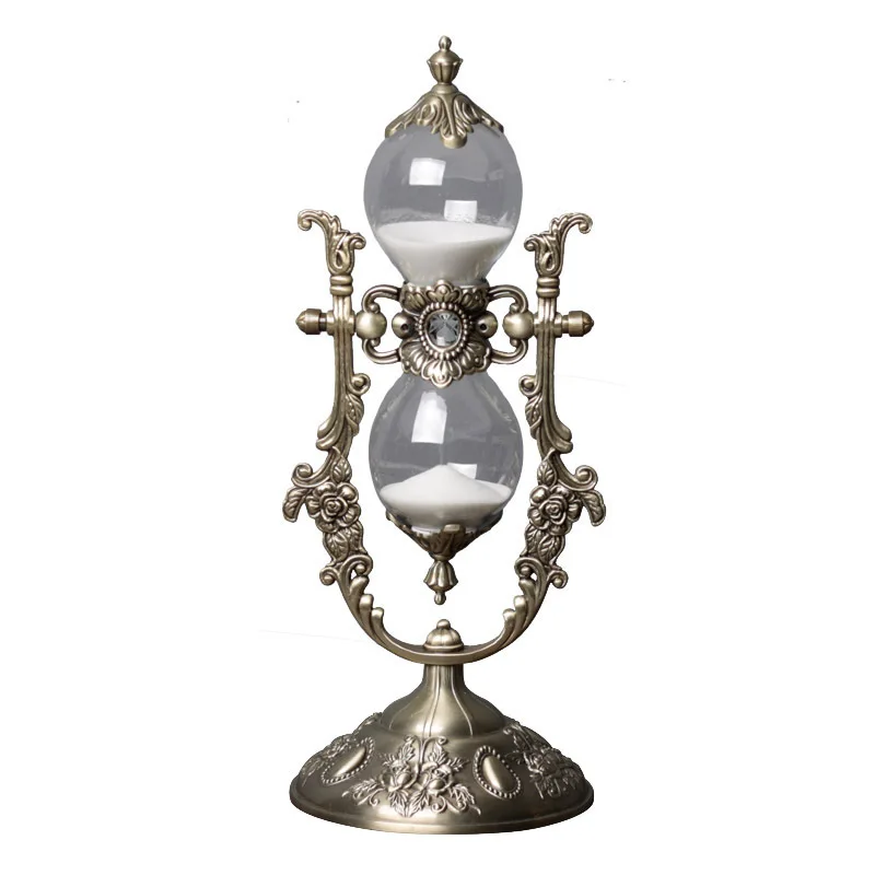 European Hourglass Timer 15/30min Clock Sand Metal+glass Decorative Sand Hourglasses Sand Sand Timer for Desk Decoration
European Hourglass Timer 15/30min Clock Sand Metal+glass Decorative Sand Hourglasses Sand Sand Timer for Desk Decoration